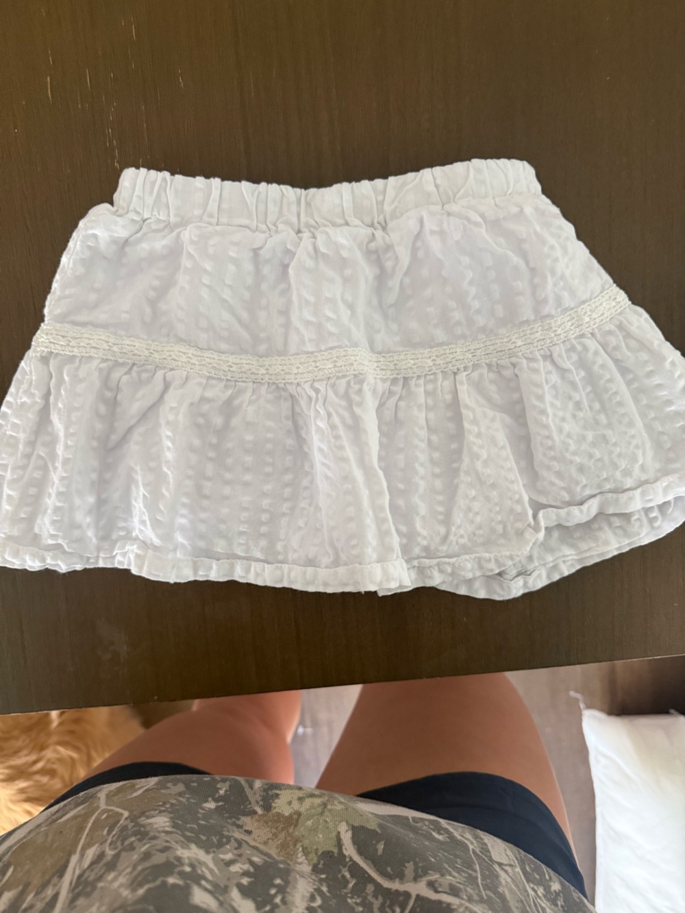 Calvin Klein Jeans White Tiered Ruffle Skirt